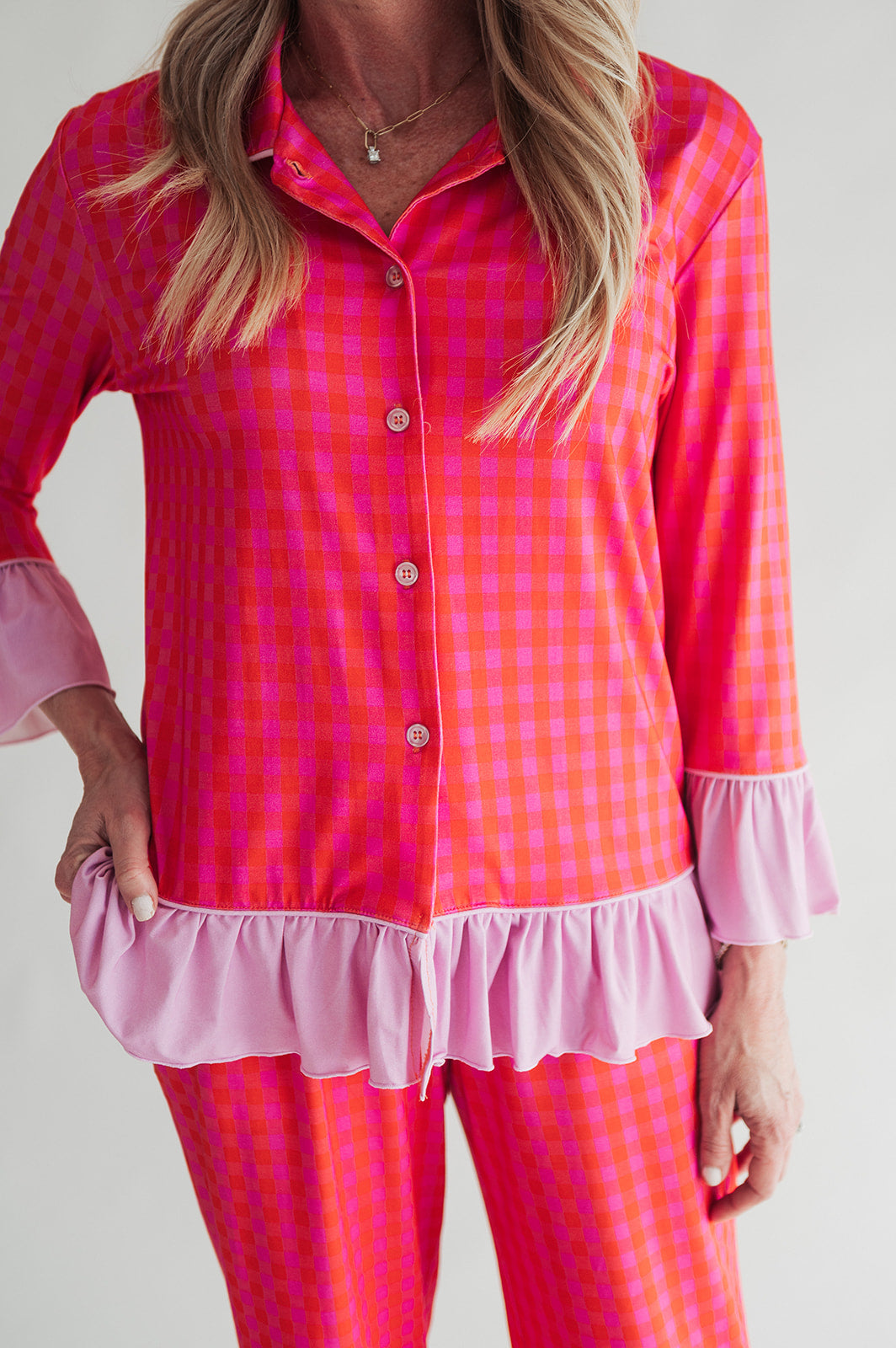 Gingham Girly PJ Set